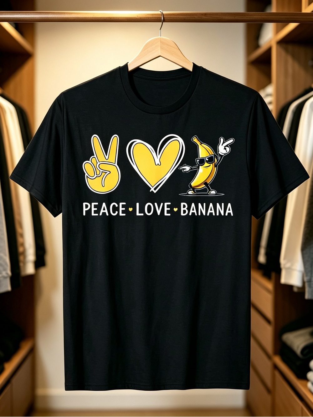 Funny Love Bananas Shirt Cute Banana Gifts Peace Love Banana T-Shirt